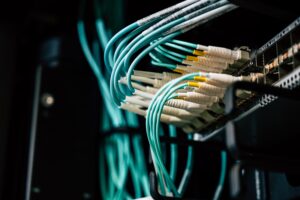 Fiber optic Network cabling and data